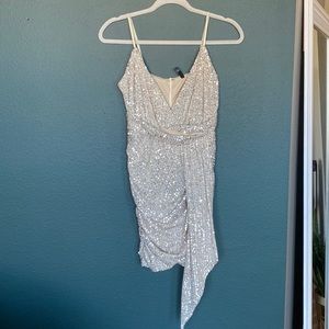 Full Sequin Blanc Mini Dress